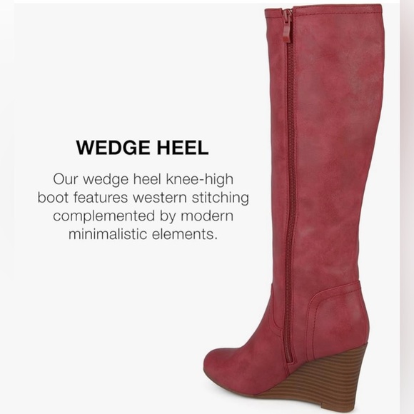 Journee Collection Langly Wide Calf Wedge Boot. Size 11 - Picture 7 of 9